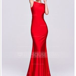 Brand new red dress with train